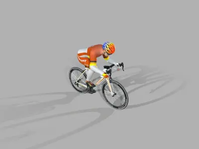 Humano Biking Man Low-poly 3D model