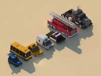 Low Poly City Cars Asset Pack 1 3D model