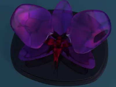 Orchid glass sculpture low poly Low-poly 3D model
