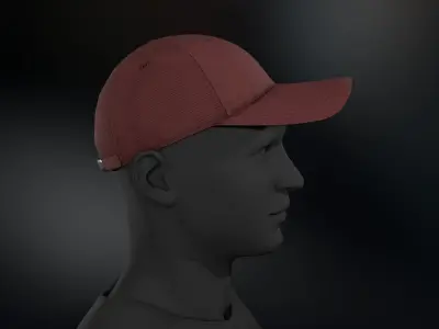 Red Basketball Hat Low-poly 3D model