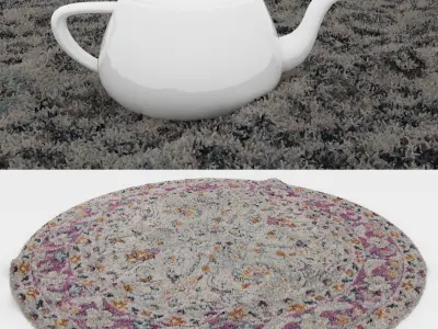 Round Rug Set 161 3D model