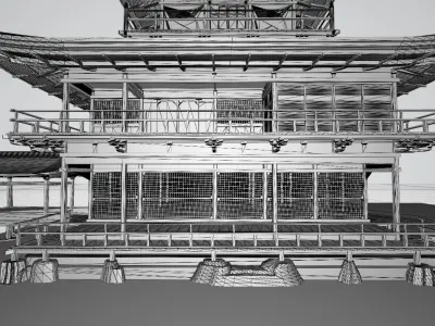 Japanese Buddhism Temple 3D model