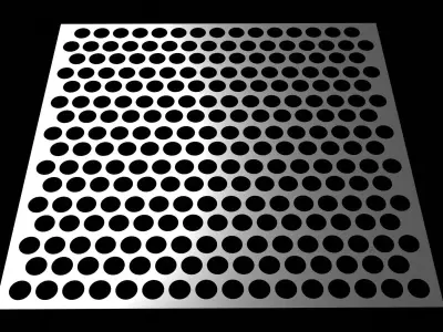 Perforated panel with 50 percent of opening 3D model