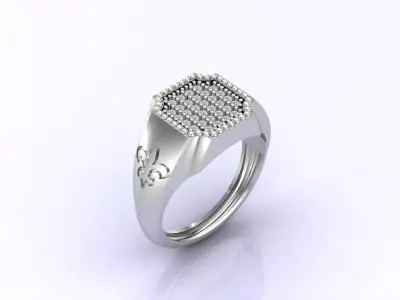 Print Ready STL 3DM  Gents Rings Diamond Men Ring  3D print model 175