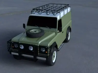 Land Rover Defender 110 Hard Top wo interior HDRI 3D model