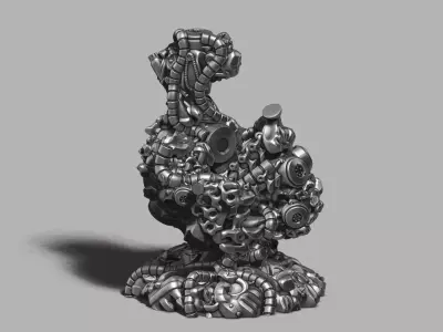 Modern Abstract robotic sculpture 3d print model 166 3D print model