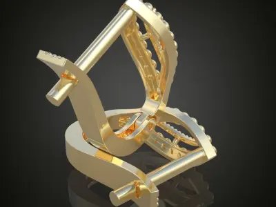 Earring 3D model 3D printable model 0111-36ol 3D print model