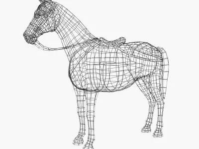 Animated horses Low-poly 3D model