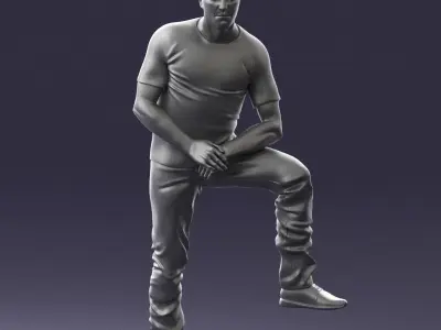 000229 Strong Man in Sitting Pose 1201 3dp 3D print model
