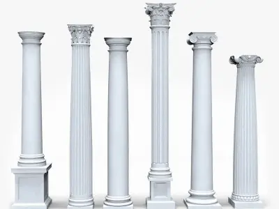 Columns Collection four 3D model