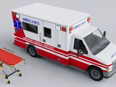 Ambulance Box Truck  Vehicle 3D model