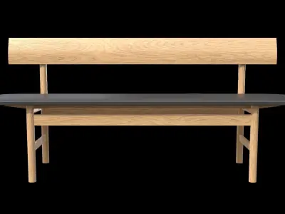 Mogensen Bench-oak soap treated Low-poly 3D model