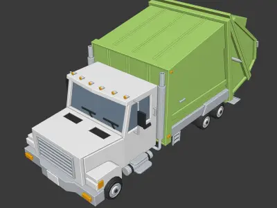 Low Poly Truck Model - Waste Pro Pickup Truck Free low-poly 3D model
