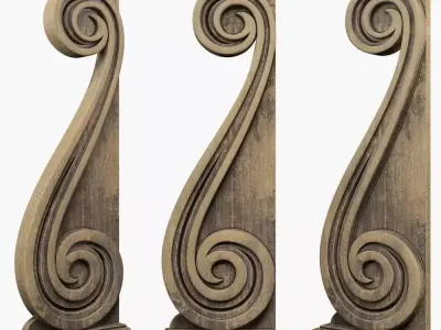 Ornate Corbel Bracket 3D model