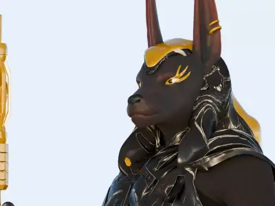 Anubis  Warrior Game-Ready 3D Character PBR Textured 3D model