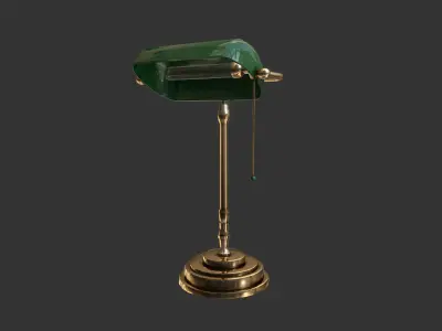 Antique Desk Lamp Game Ready 3D Model Low-poly 3D model