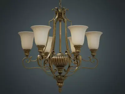 Classic Chandelier 02 - Game Ready Low-poly 3D model