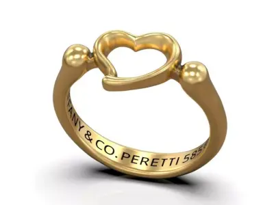 Anillo de corazon 3D print model