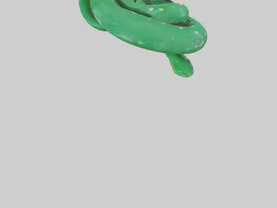 Emerald Tree Boa statue model Low-poly 3D model