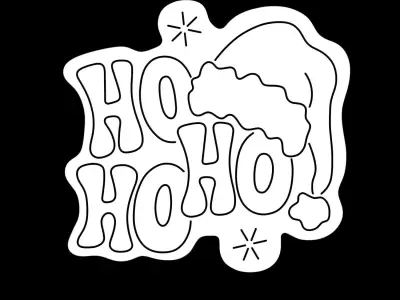 HO HO HO Neon Sign 3D model