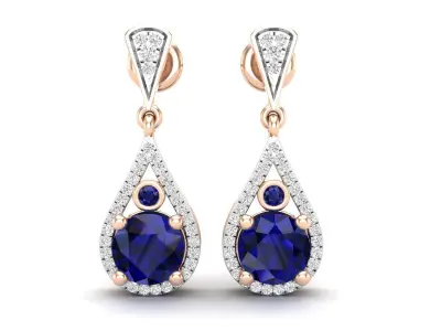 AV 527 Diamond Ladies Drop Earrings 3D print model