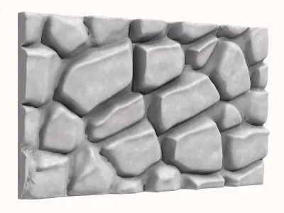 Mossy Cobblestone Wall Kit 3D model
