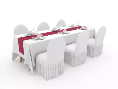Banquet Table and Chair 115 3D model