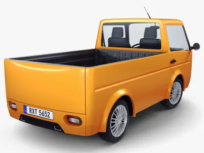 Kei Truck Concept Retro Style Orange 3D model