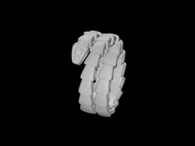 BULGARI - SERPENTI RING - DOUBLE COIL - DIAMOND PAVED 3D print model
