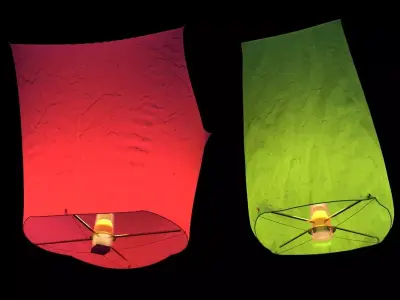 Chinese red sky lantern  3D model