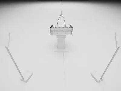 Wood Rostrum and Prompter 3D model