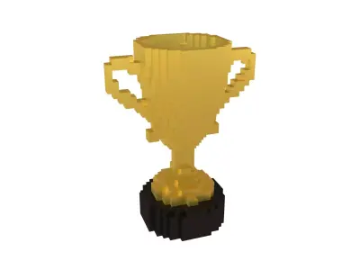 Voxel Trophy v1 007 Low-poly 3D model