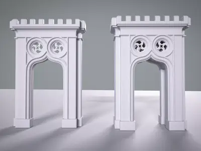 Highpoly Gothic Portal - type 7 3D model