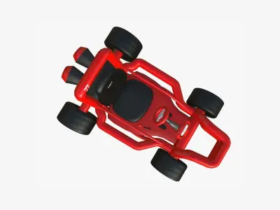 Cartoon Kart H01 Red - Vehicle Racing Design Low-poly 3D model