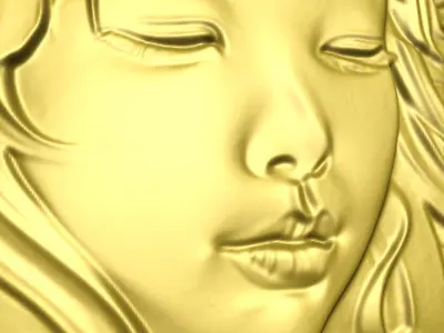 Japanese anime girl with flowers CNC 3D model 3D print model