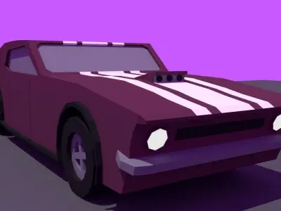 low poly racing cars Low-poly 3D model purchase
