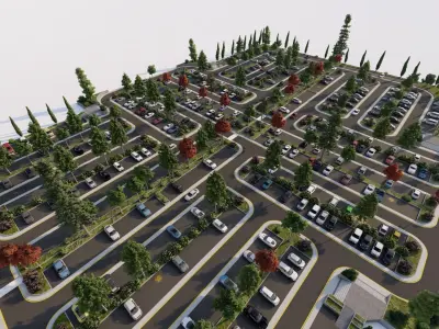 Parking-Parking Lot 3D model 13