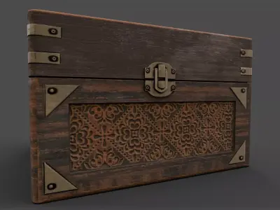 Old Wooden Box Low-poly 3D model