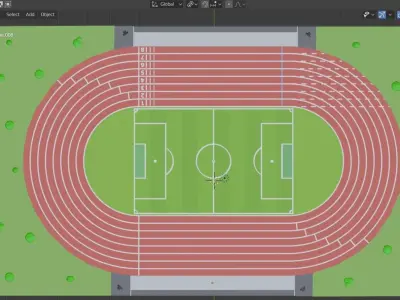 Low-poly Football Stadium Version 2 3D model