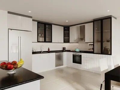 Modern Kitchen Low-poly 3D model