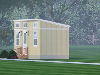 Modern Tiny House Exterior with Minimalist Design 3D model