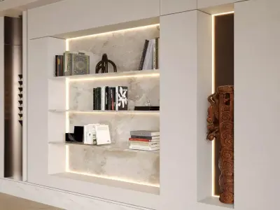 light luxury style decorative cabinets 3D model