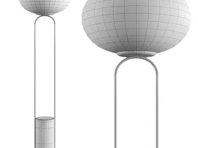 POLO BLACK MARBLE FLOOR LAMP by CB2 3D model