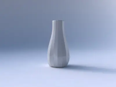 Vase curved with bands uniform vertical 3D print model