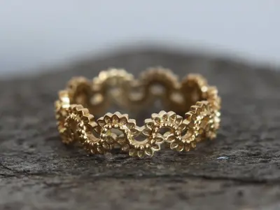 Lace Wedding Band 3D print model