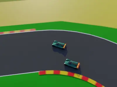 Racetrack 3D Environment Low-poly 3D model