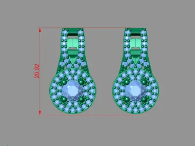 Women Earrings 3DM STL Womens Earring Renders 3D print models   3D print model 8
