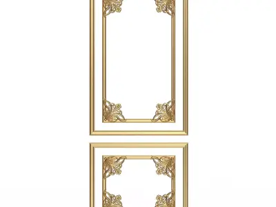 Boiserie Carved Decoration Panel 010 Low-poly 3D model