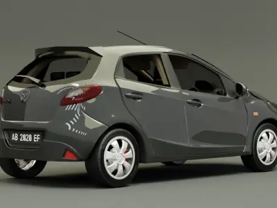 MAZDA 2 2008 - Metropolitan Gray Mc 3D model