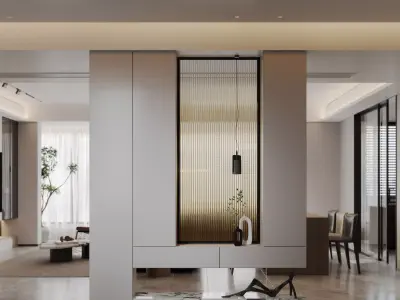 Modern living room dining room interior scenes 202 3D model